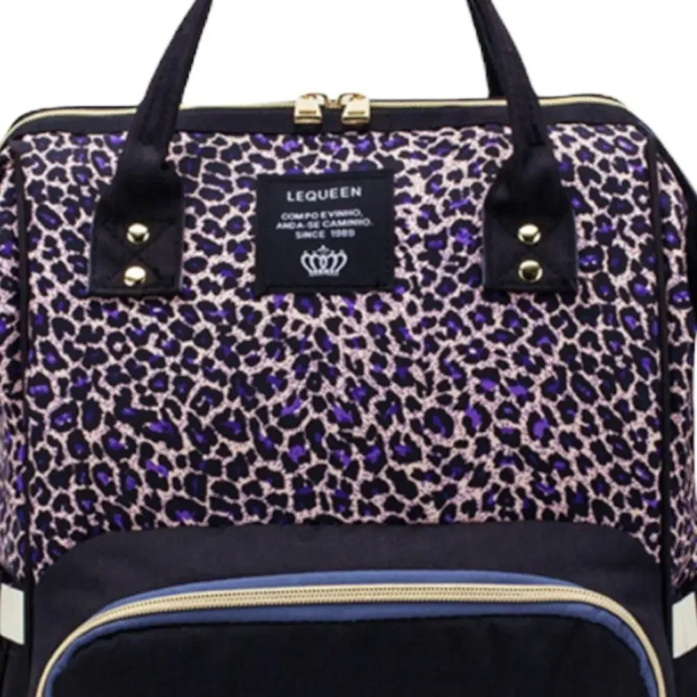 Purple Leopard Baby / Mom Backpack